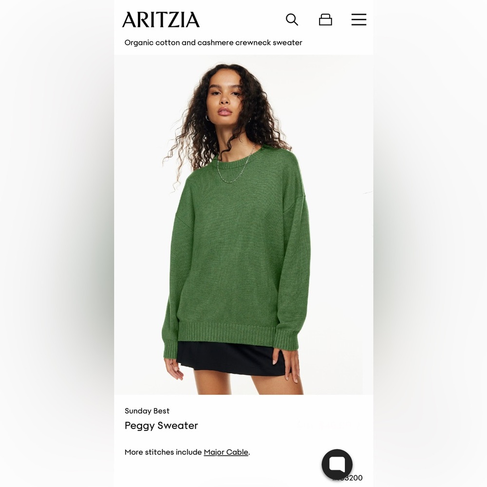 Aritzia Sunday Best Peggy Sweater NWOT (Green)
